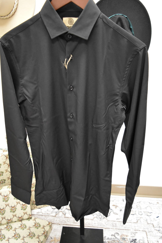 FX Fusion Men's Black Button Up Dress Shirt