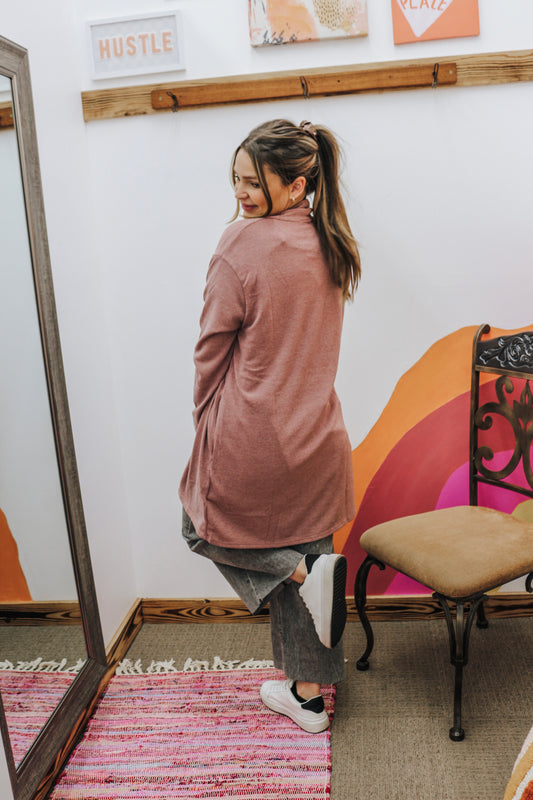 With The Girls Mauve Cardigan