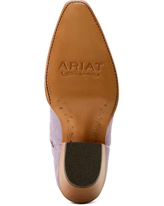 Ariat Misty Lavender Suede Casanova X Toe Western Boot