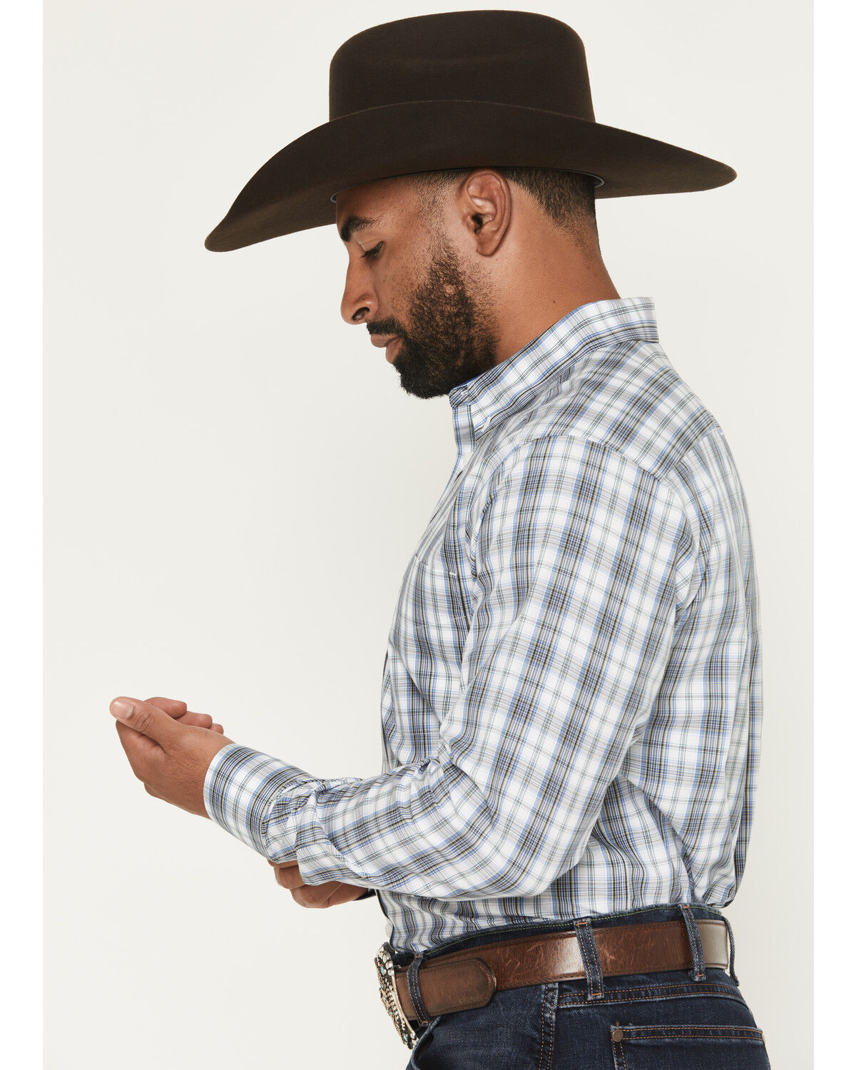 Ariat Men's Wrinkle Free White Cody Fitted Long Sleeve Shirt