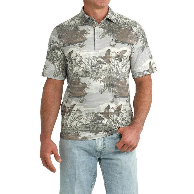 Cinch Mens ArenaFlex Duck Print Polo
