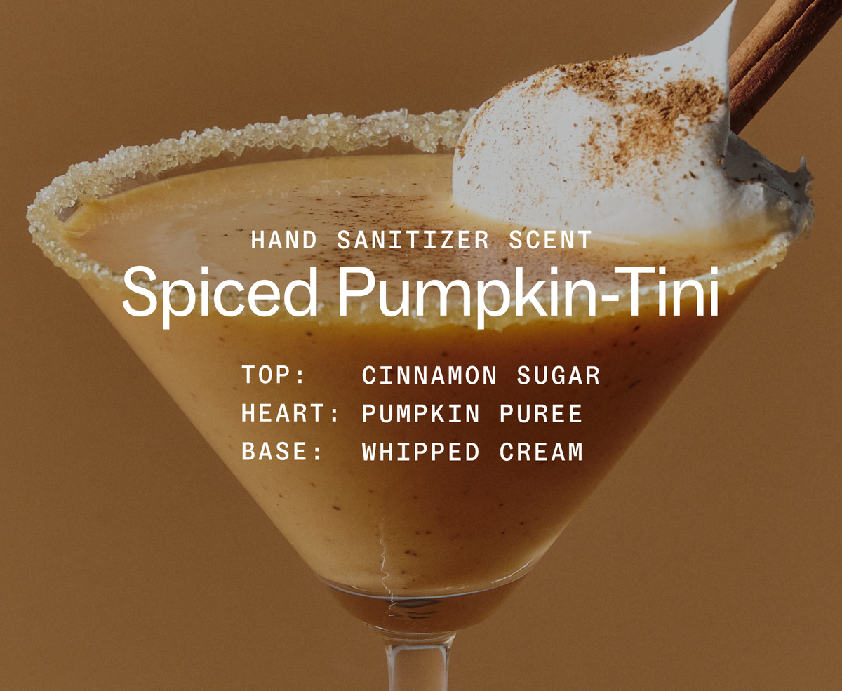 Touchland Spiced Pumpkin-Tini scent notes: cinnamon sugar, pumpkin puree, whipped cream