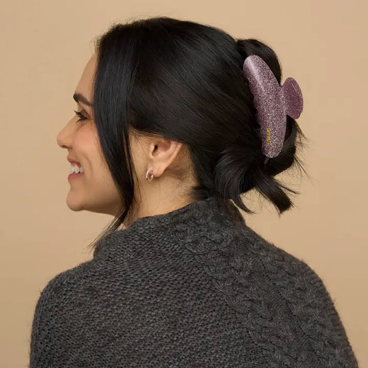 Holiday Pink Glitter Claw Clip