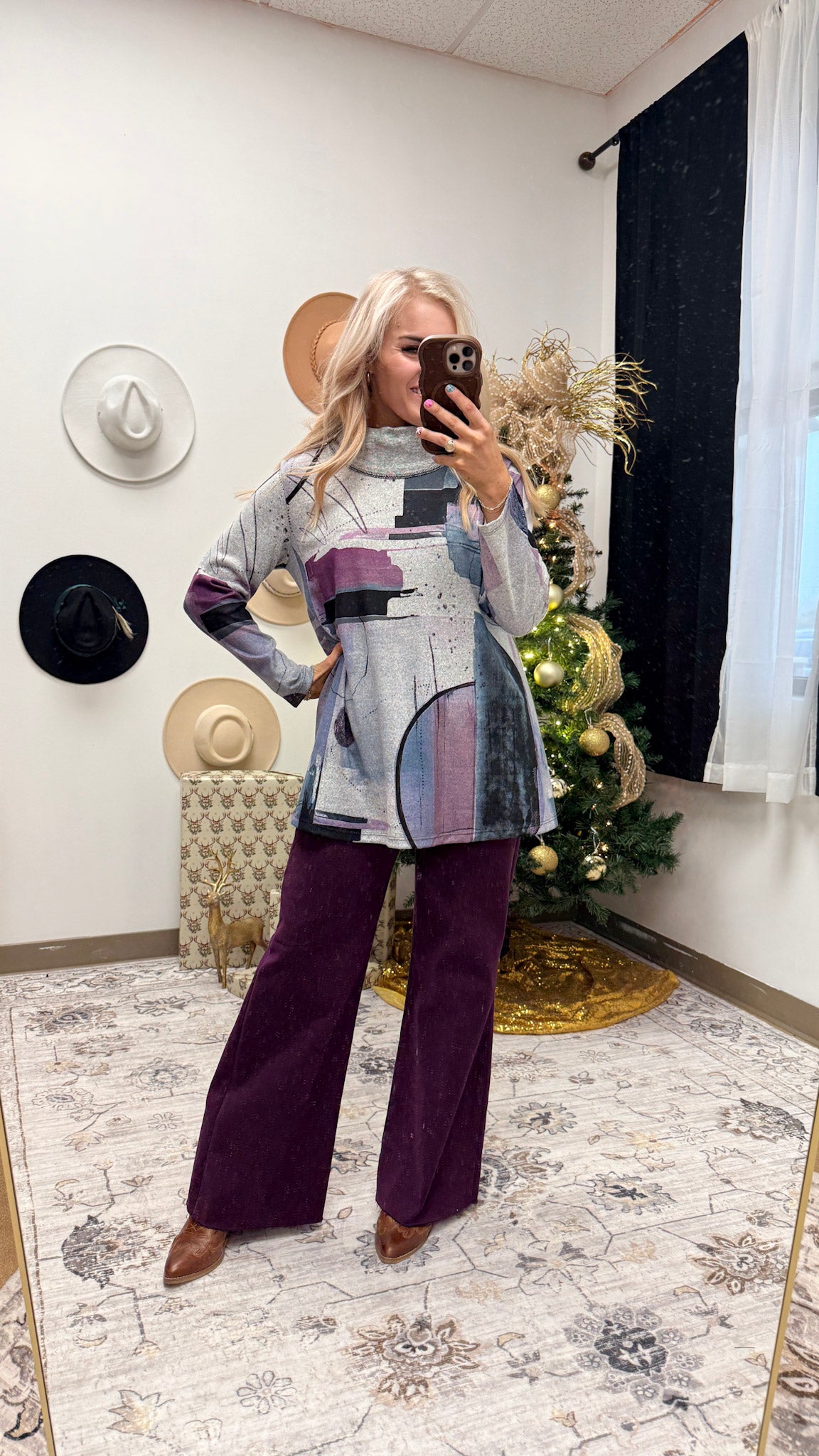 Jess & Jane "Studio" French Brush Cowl Neck Tunic