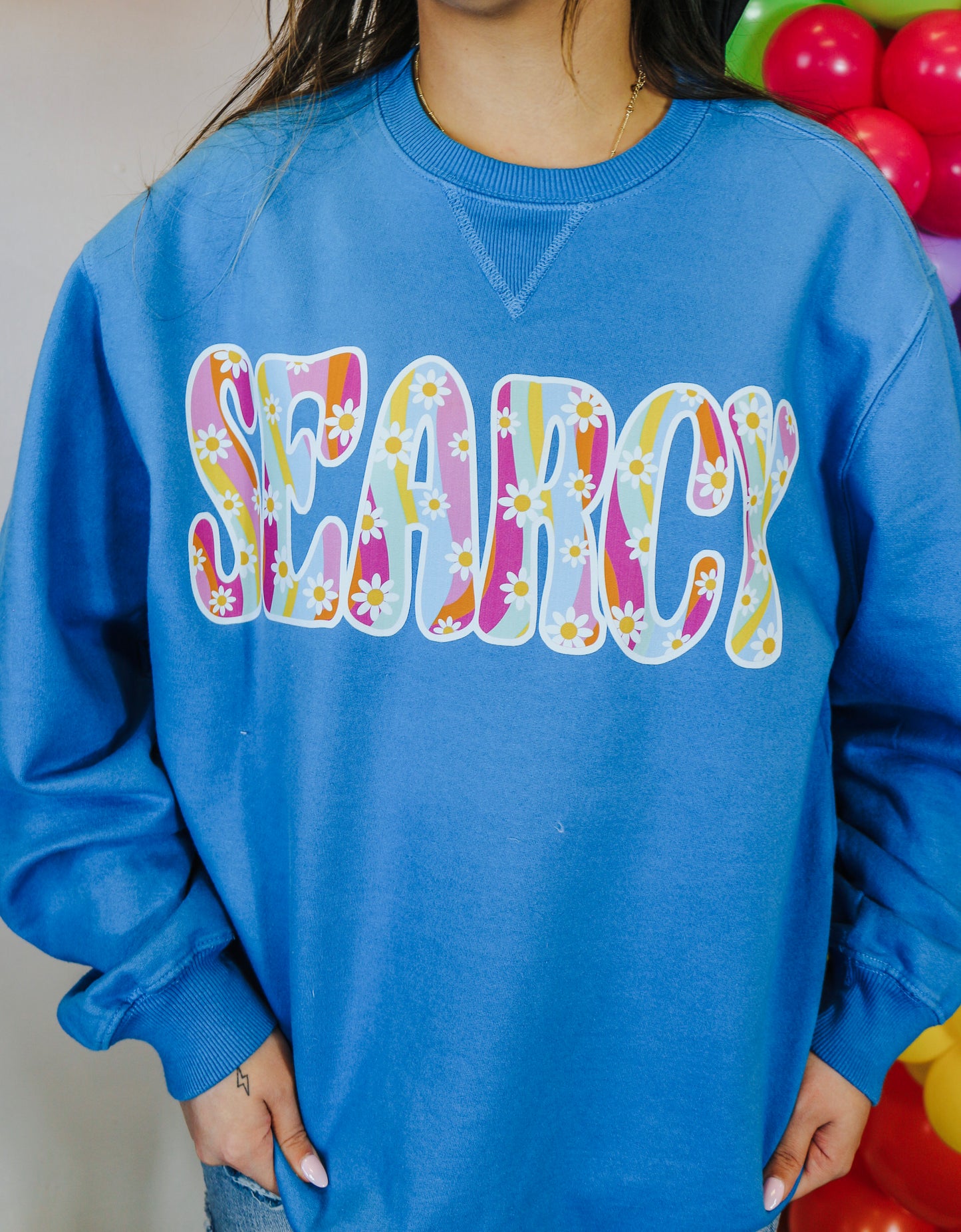 Searcy Floral Blue Sweatshirt