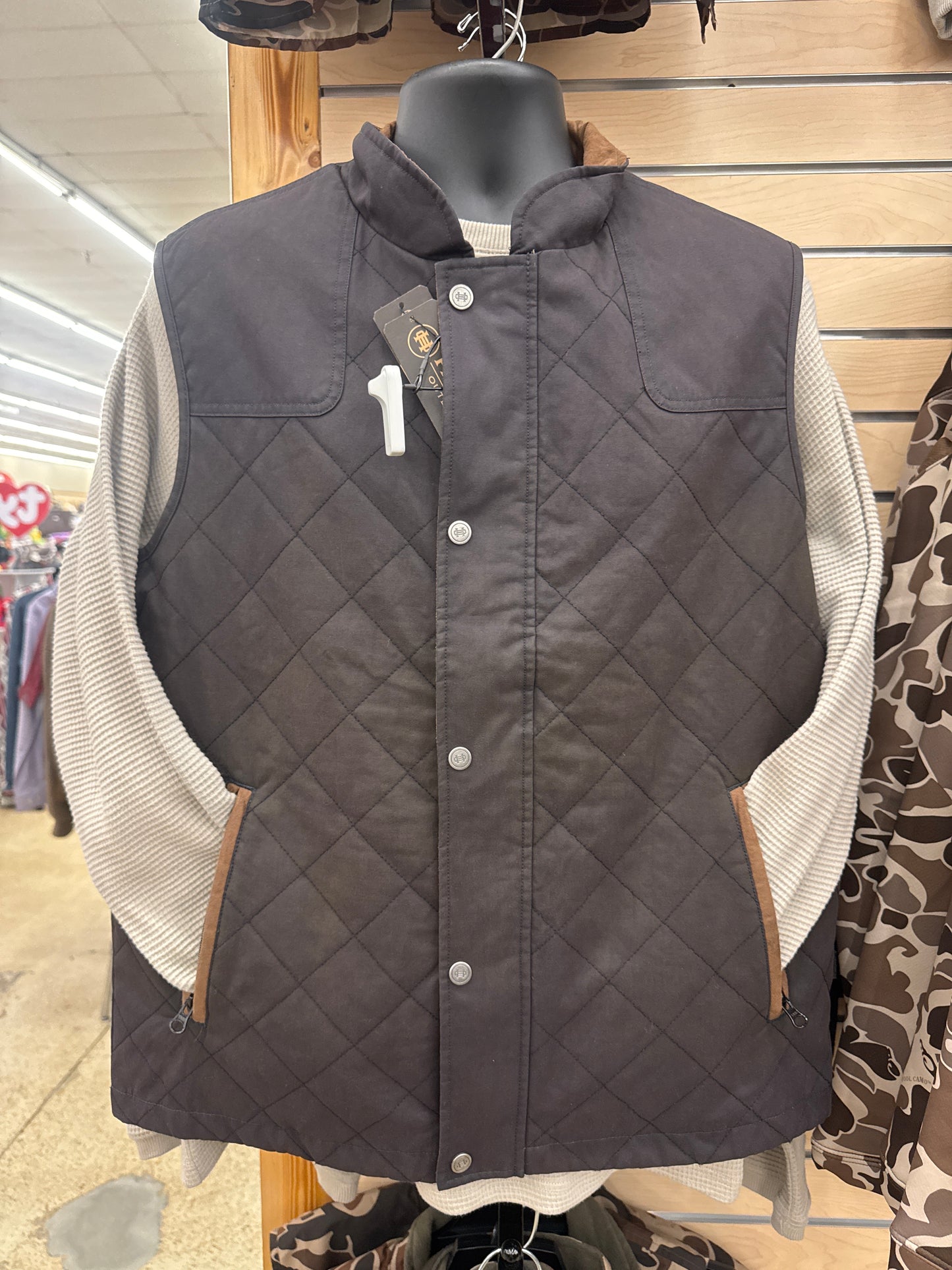 Heybo Men's Warner Black Quilted Vest