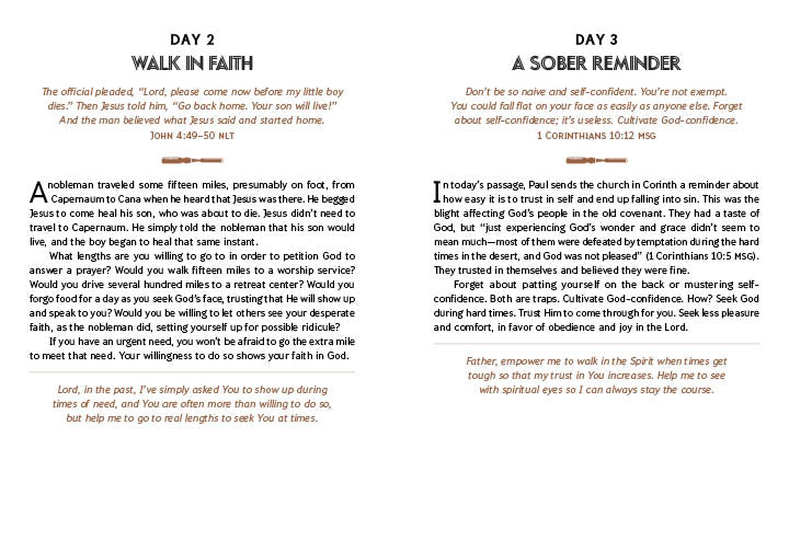 God's Word for Guys, inside spread Walk in Faith and A Sober Reminder