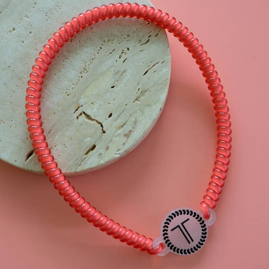 Spiral Hair Coil Headband- Coral Craze