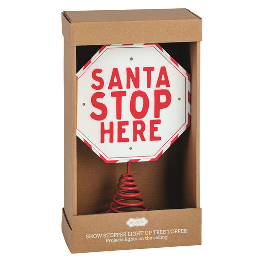 Santa Stop Here Projector Tree Topper