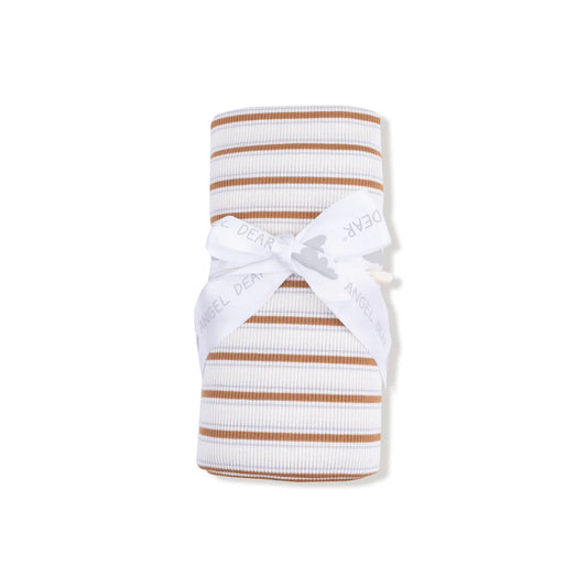 Vintage Stripe Brown Swaddle Blanket