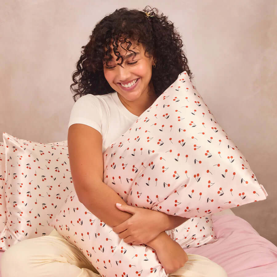 Cherry Print Satin Pillowcase - King