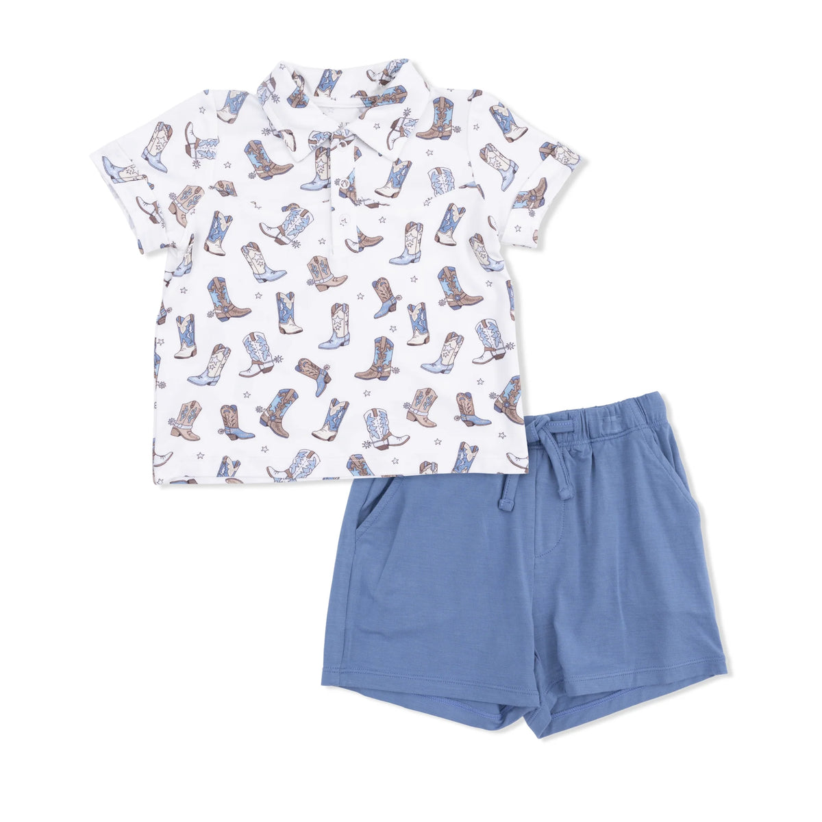 Angel Dear Cowboy Boots Polo with Casual Shorts