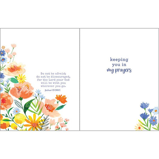 With Scripture-Thinking of You Greeting Card - Orange Flower