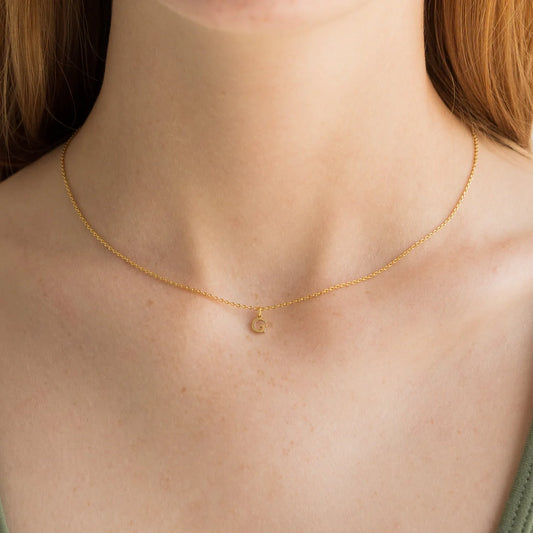 Gold Dainty Love Initial Necklace - Waterproof