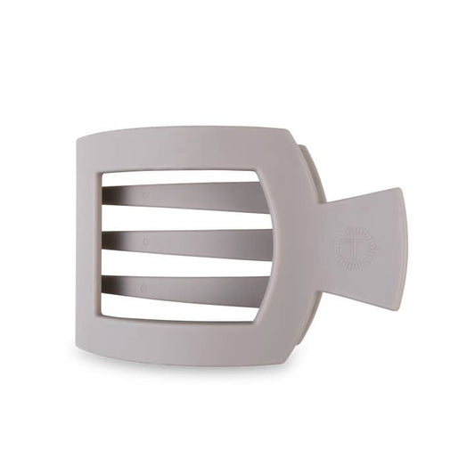 Square Large Flat Hair Clip- Silver Flames