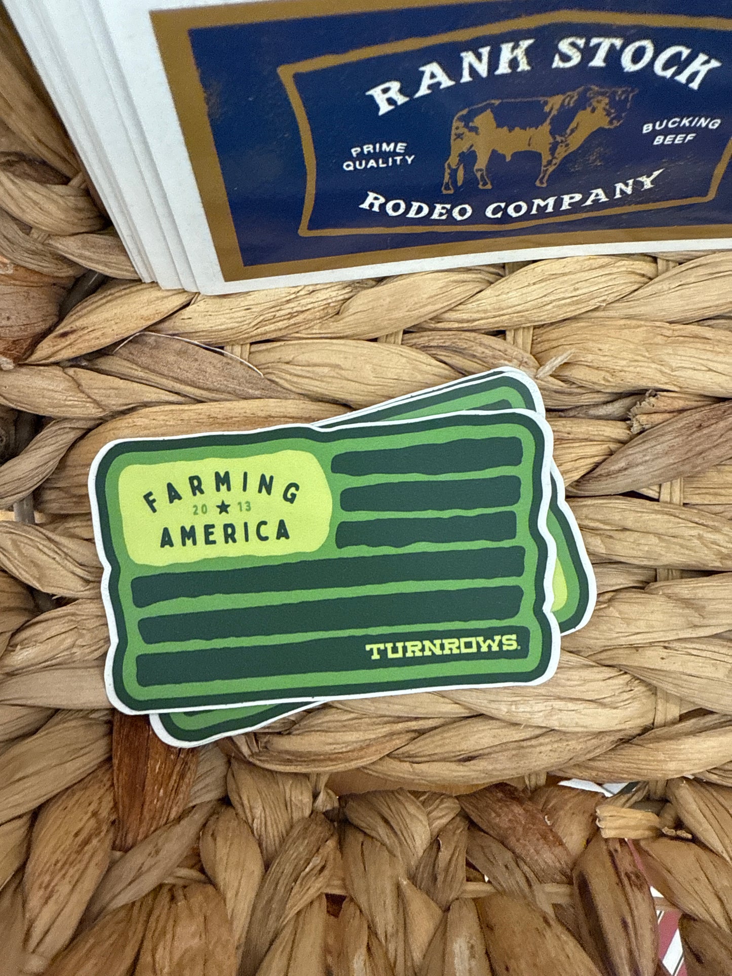 Farming America Green Flag Sticker