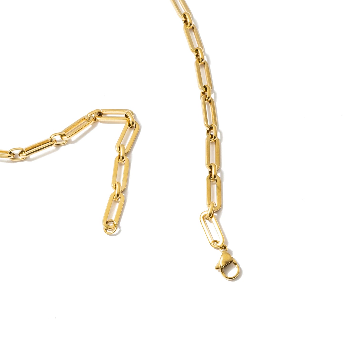 Brenda Grands Paperclip Chain Gold Necklace - Waterproof