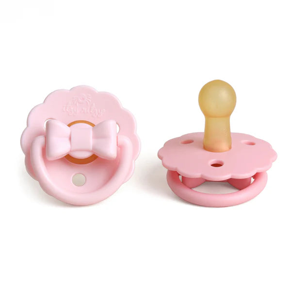 Itzy Soother™ Pink Bow Rubber Pacifier