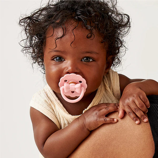 Itzy Soother™ Pink Bow Rubber Pacifier