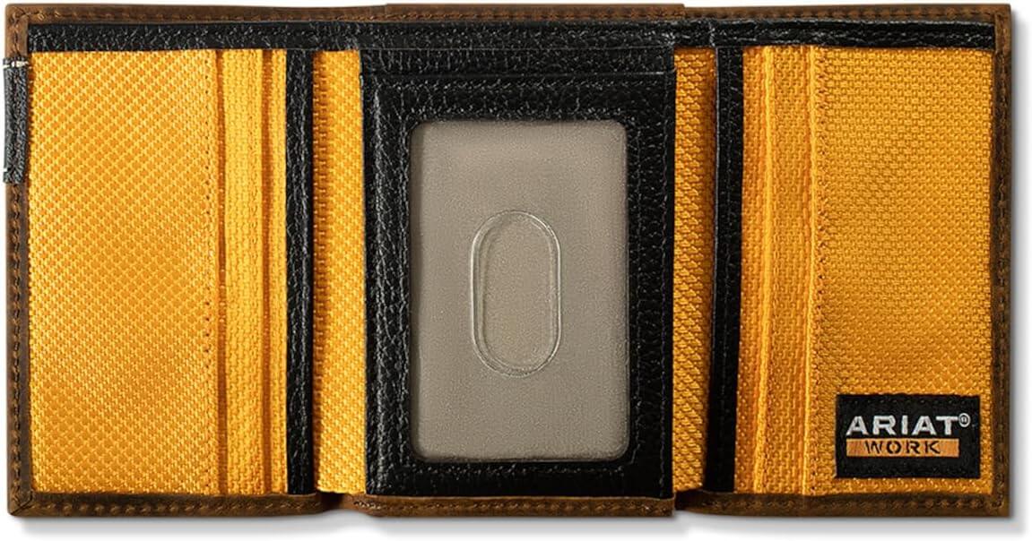 Ariat Men's Trifold Patch Leather Brown Wallet