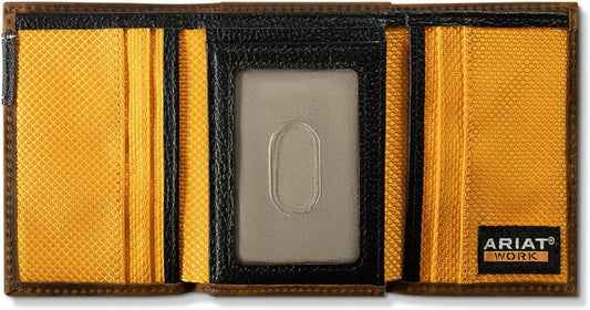 Ariat Men's Trifold Patch Leather Brown Wallet