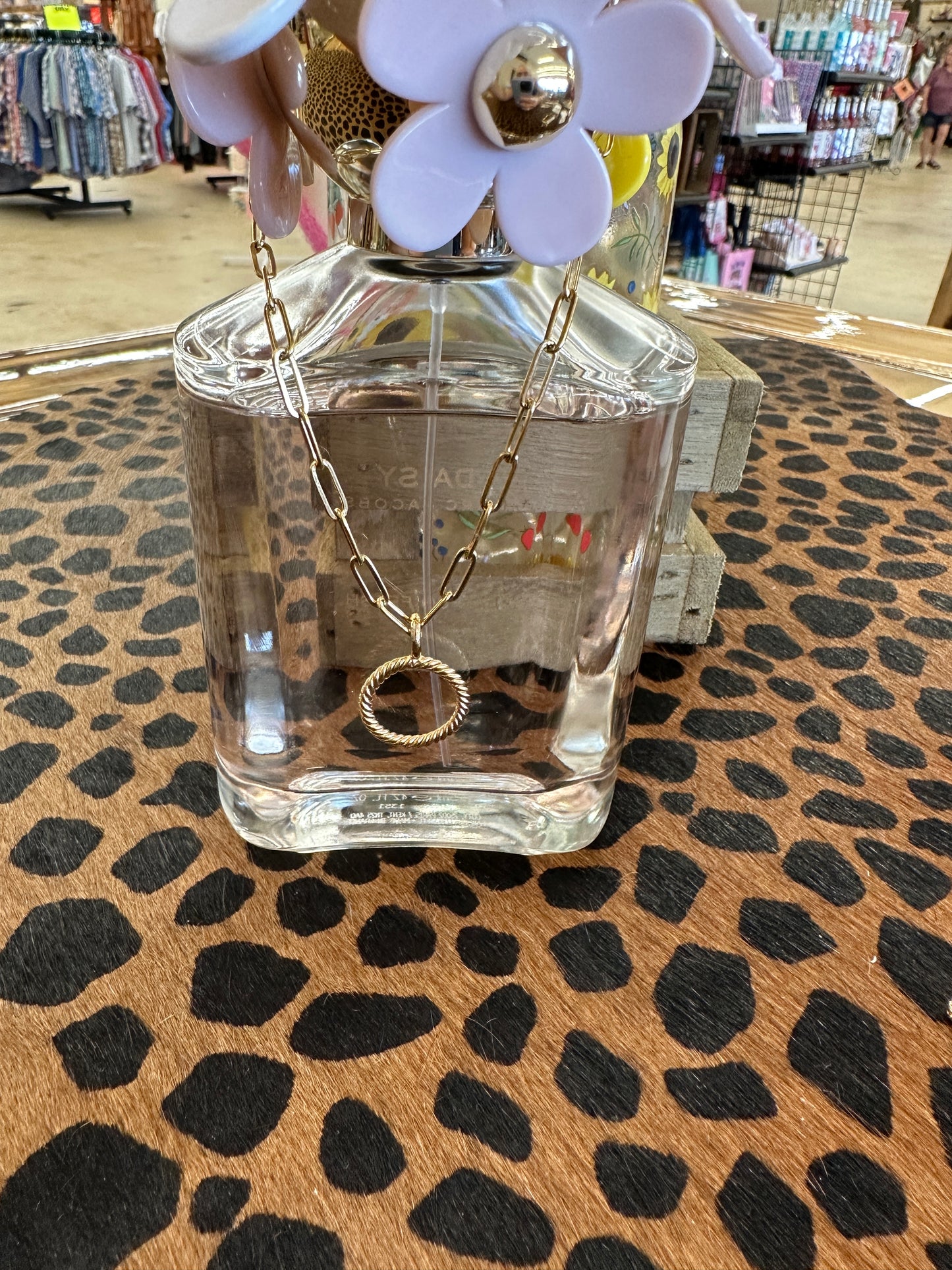 Gold Aspen Initial Paperclip O Necklace - Water Resistant