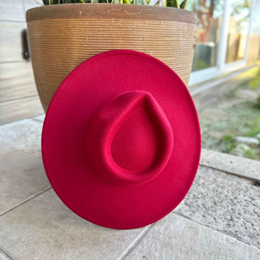 Vegan Felt Fedora Hat With Wide Stiff - 2 Colors