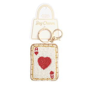 Mud Pie Valentine's Beaded Bag Charm