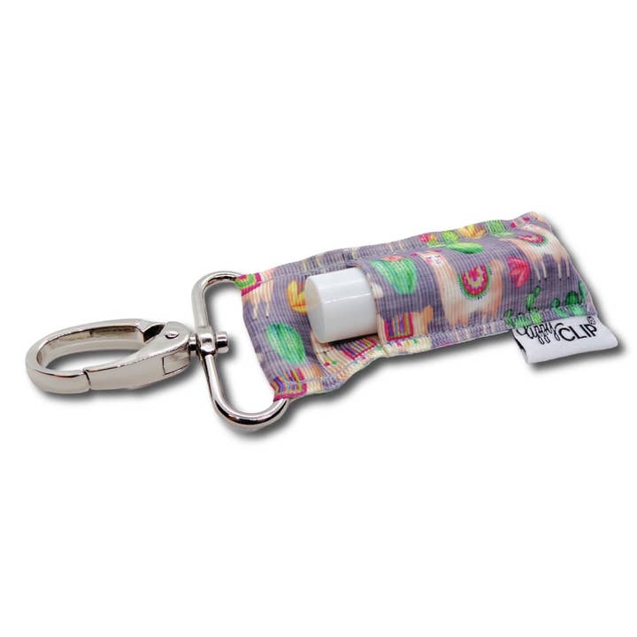 Lippy Clip Lip Balm Holder Keychain For Chapstick- Llamas