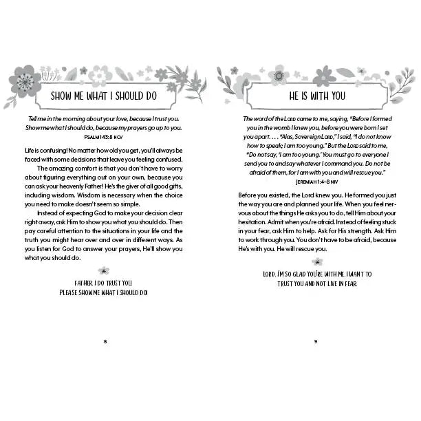 Choose Prayer 3-Minute Devotions for Teen Girls, sample inside pages