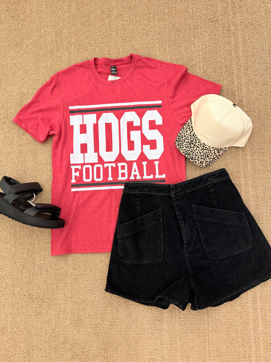 Hogs Football Red Graphic Tee