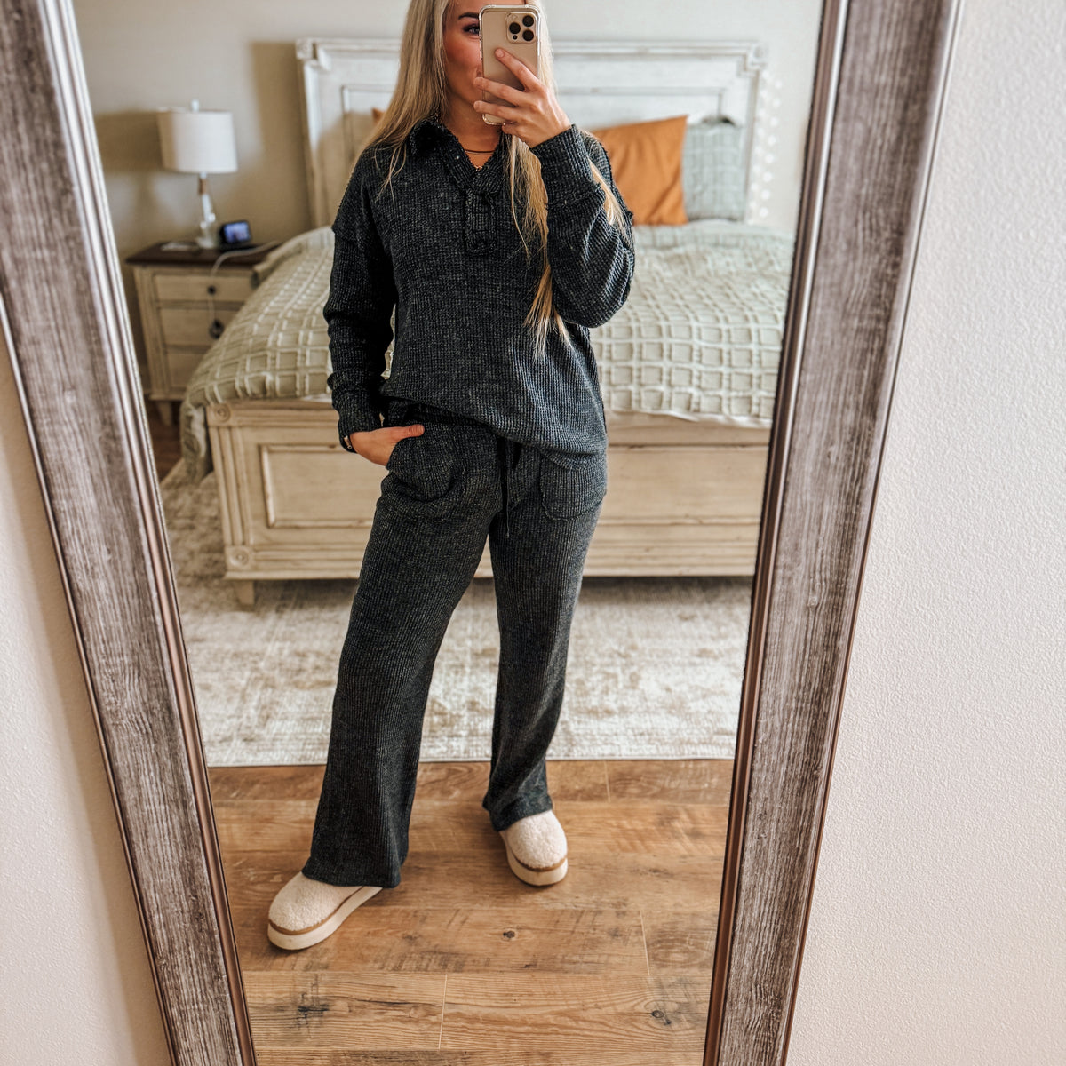Long Lasting Feeling Waffle Knit Lounge Pants