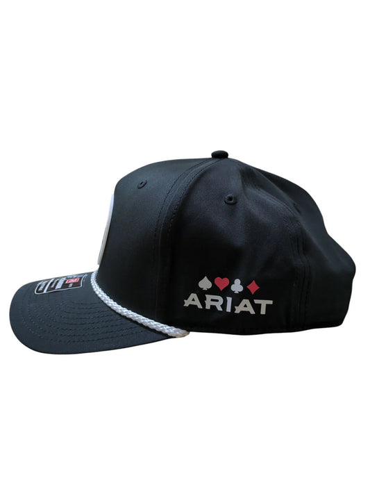 Ariat Men's Snapback Black Poker Chip Patch Hat