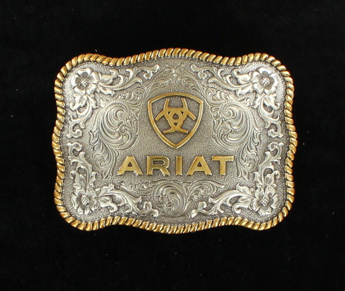 Ariat Antique Silver & Gold Oval Belt Buckle