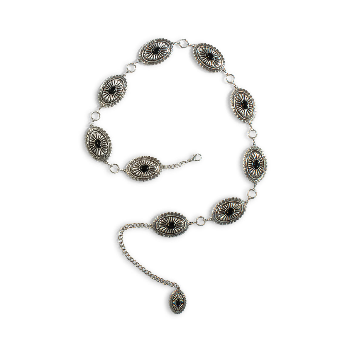 Ariat Ladies Oval Concho Chain Black Belt