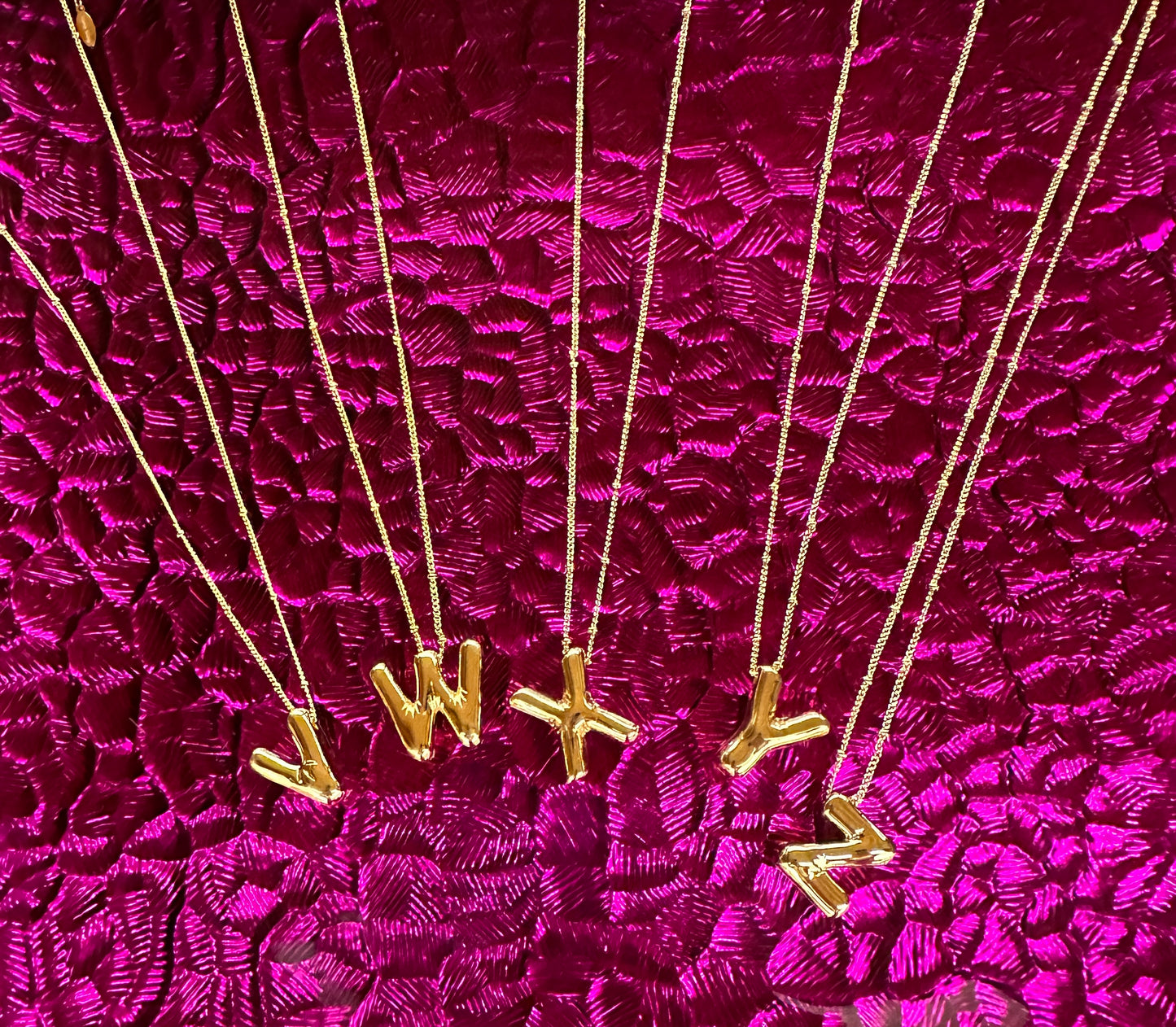 Gold Initial Bubble Necklace X