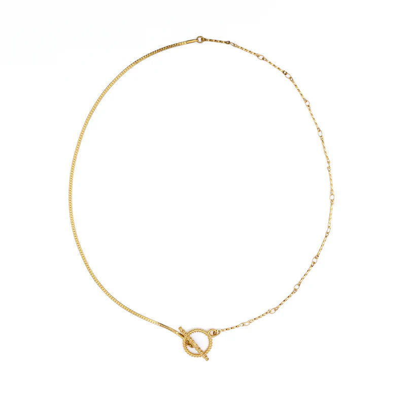 Waterproof Gold Dainty Toggle Chain Necklace