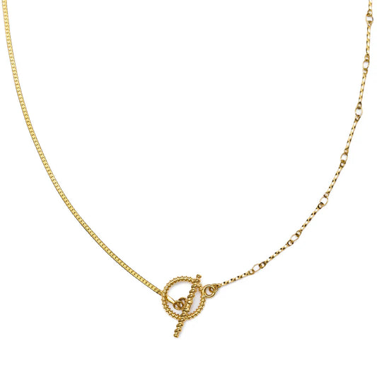 Waterproof Gold Dainty Toggle Chain Necklace