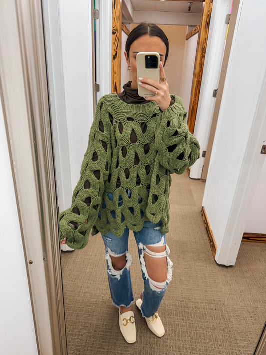 Versatile Feeling Hole Sweater -2 Colors