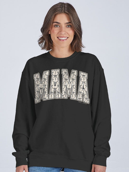 Mama Bow Black Sweatshirt