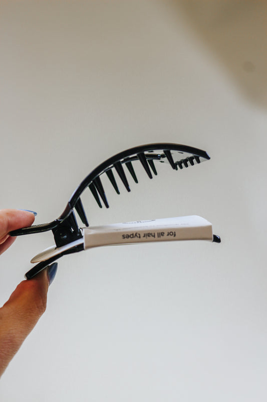 Small Black Teletie Square Clip