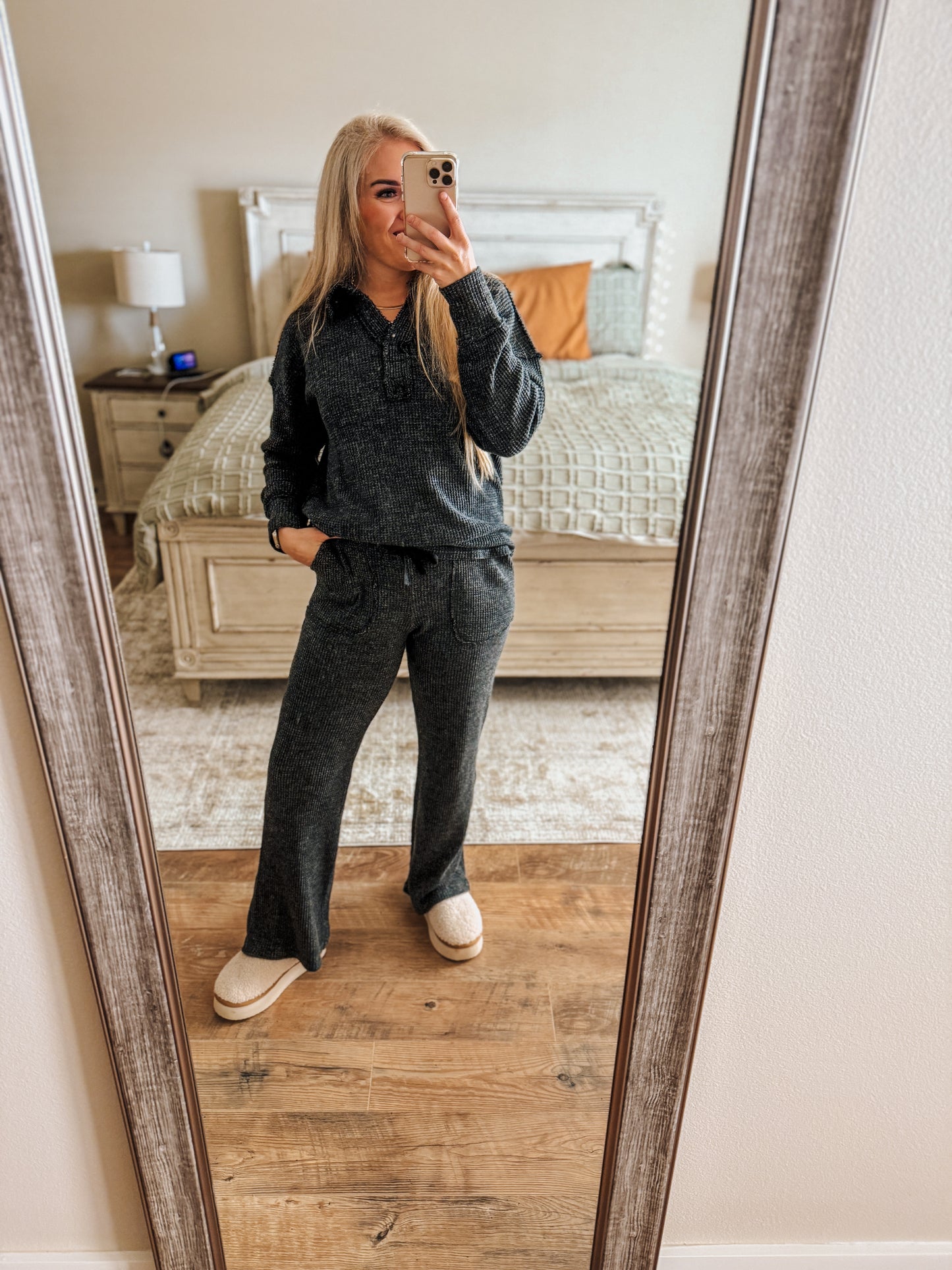 Long Lasting Feeling Waffle Knit Lounge Pants - 3 Colors