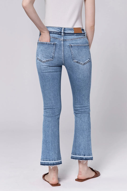 Jeanne Savannah Mid Rise Cropped Flare Jeans