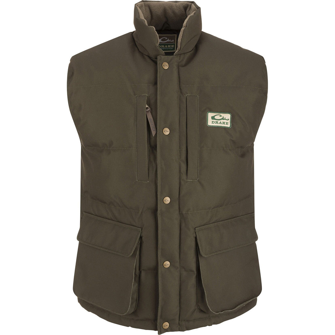 Drake Men's Throwback80 Green Timber Featherless Puffer Vest