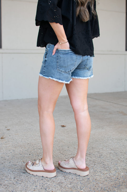 Boyfriend Mid Rise Denim Shorts By Silver