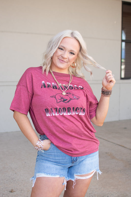 Arkansas Razorback Red Graphic Tee