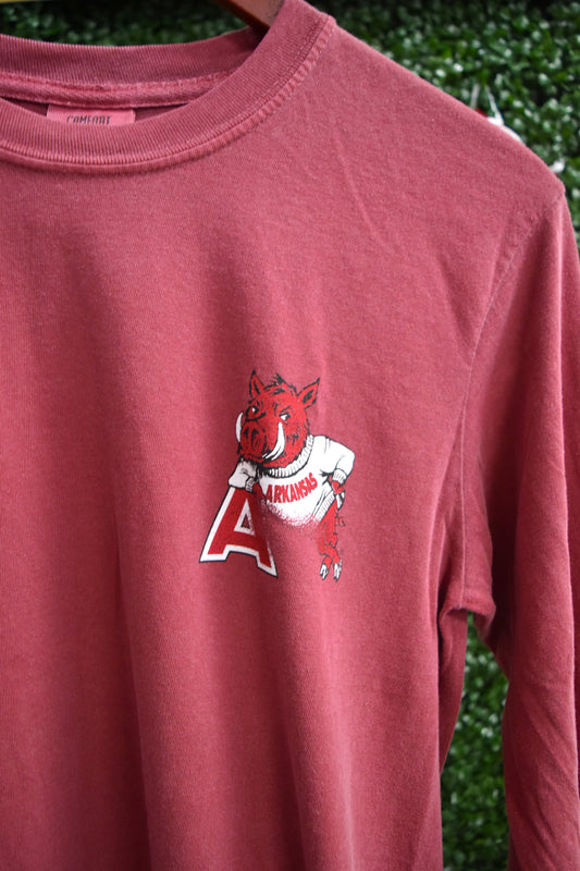 Leaning On The A Red Long Sleeve Tee