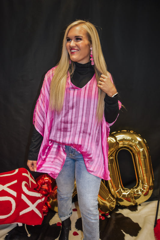 At The Poolside Orchid Blouse