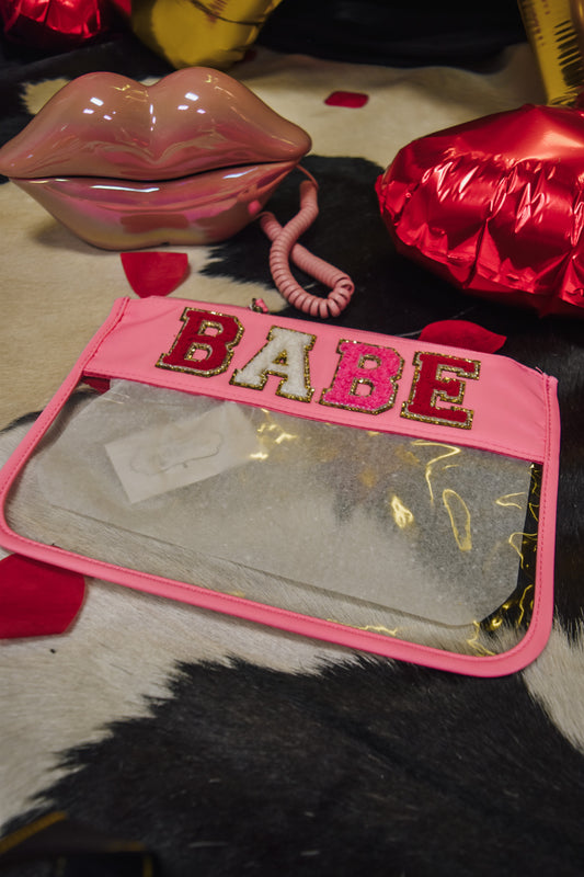 Babe Pink Clear Pouch