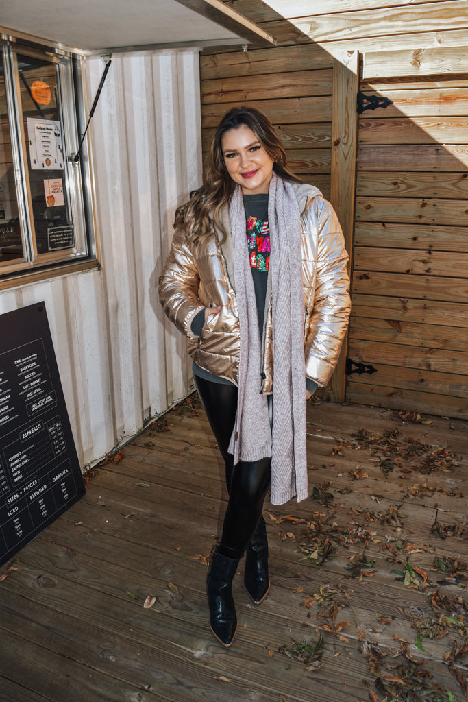 Rose Gold Gold Long Jacket Rose Gold Metallic Organza Hand